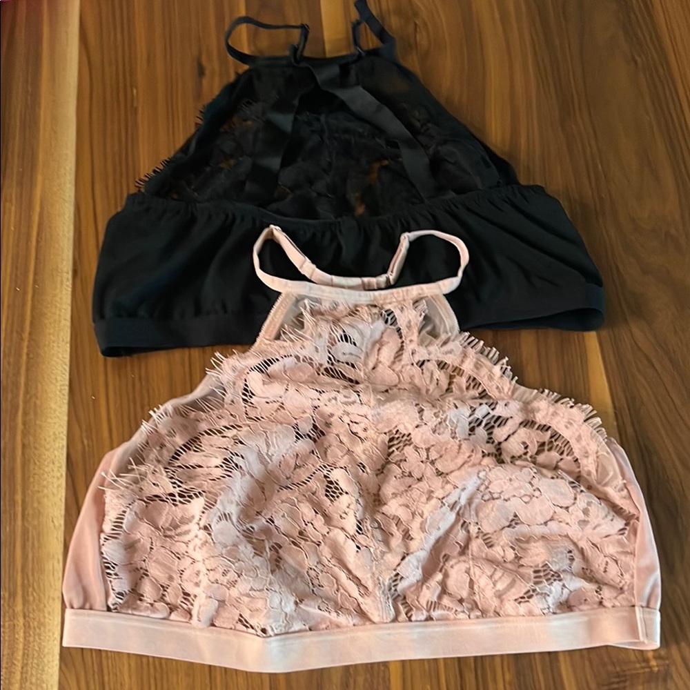 Women's Lace Halter Bralette - 2 Pack